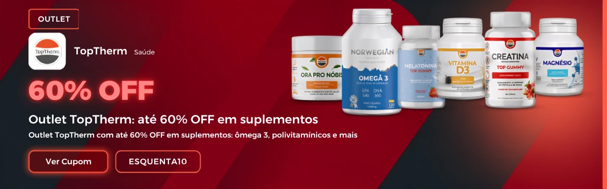 Outlet TopTherm: mais de 50% OFF em suplementos