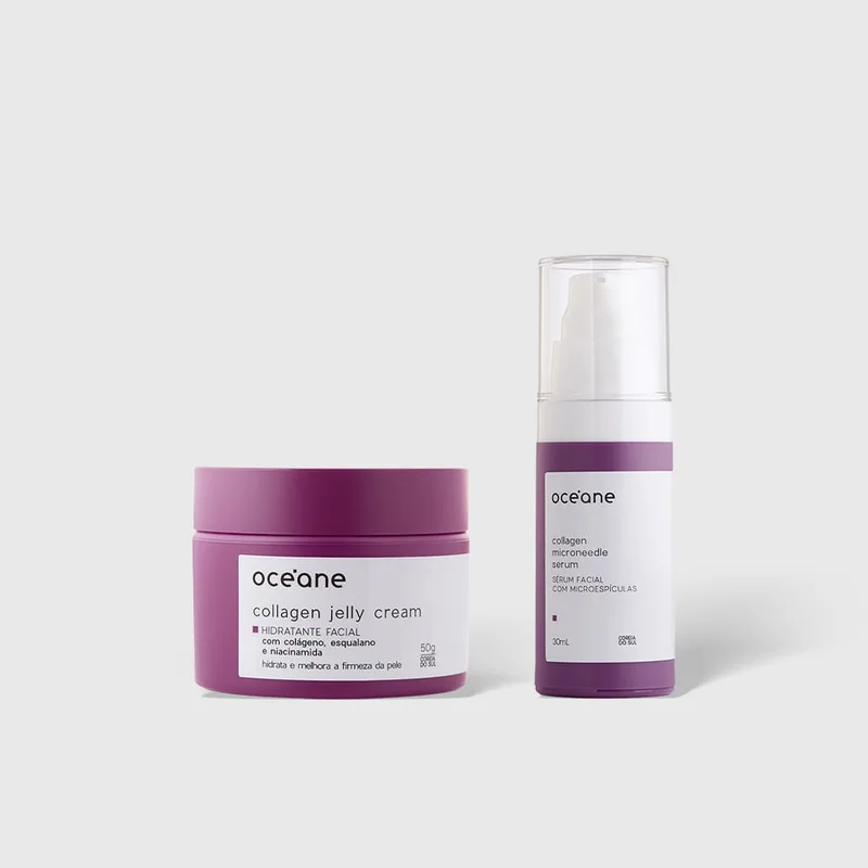 Kit Sérum Facial com Microespículas + Gel Hidratante com Colágeno